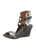 Marken-Sandalette schwarz-silber