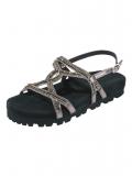 Marken-Sandalette schwarz-silber