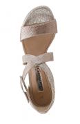 Marken-Sandalette taupe-silberfarben