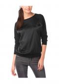 Marken-Satin-Sweater schwarz