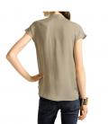 Marken-Seidenbluse taupe