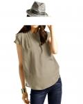 Marken-Seidenbluse taupe