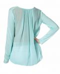 Marken-Shirt mit Chiffon aqua