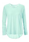 Marken-Shirt mit Chiffon aqua