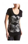 Marken-Shirt mit Druck schwarz-silber