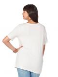 Marken-Shirt mit Perlen creme