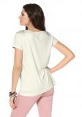 Marken-Shirt mit Steinen creme