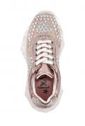 Marken-Sneaker mit Strass roségoldfarben