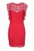 Marken-Spitzenkleid rot