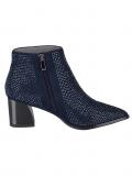 Marken-Stiefelette mit Schmucksteinen blau