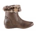 Marken-Stiefelette mit Webpelz taupe used