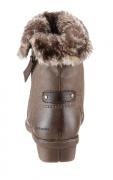 Marken-Stiefelette mit Webpelz taupe used