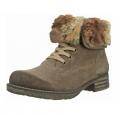 Marken-Stiefelette taupe