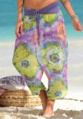 Marken-Strandhose lila-bunt