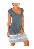 Marken-Strandkleid grau-hellblau