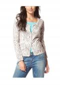 Marken-Strickjacke ecru-beige