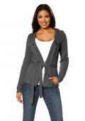 Marken-Strickjacke grau