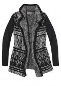 Marken-Strickjacke schwarz-weiß