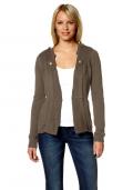 Marken-Strickjacke taupe