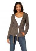 Marken-Strickjacke taupe