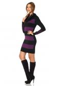 Marken-Strickkleid schwarz-beere