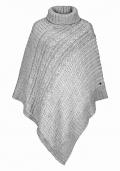 Marken-Strickponcho hellgrau