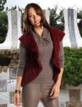 Marken-Strickweste bordeaux