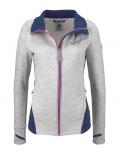 Marken-Sweat-Fleecejacke grau-bunt