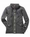 Marken-Sweatjacke grau