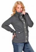 Marken-Sweatjacke grau