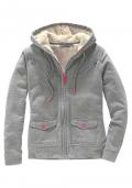 Marken-Sweatjacke grau