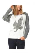 Marken-Sweatshirt mit Druck grau-ecru