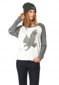 Marken-Sweatshirt mit Druck grau-ecru