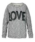 Marken-Sweatshirt mit Pailletten grau