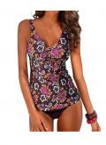 Marken-Tankini bordeaux-bunt Gr. 38C