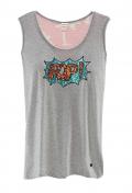 Marken-Tanktop mit Pailletten grau