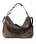 Marken-Tasche grau-taupe-schwarz