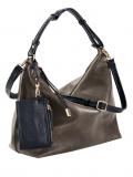 Marken-Tasche grau-taupe-schwarz