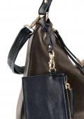 Marken-Tasche grau-taupe-schwarz