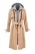 Marken-Trenchcoat-2-in-1 beige-grau