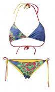 Marken-Triangel-Bikini blau-bunt