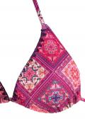 Marken-Triangel-Bikini bordeaux-bunt C/D-Cup