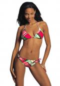 Marken-Triangel-Bikini rot-bunt