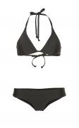 Marken-Triangel-Bikini schwarz C-Cup