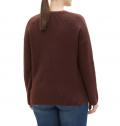 Marken-V-Pullover bordeaux-meliert