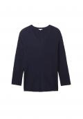 Marken-V-Pullover dunkel blau