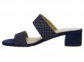 Marken-Veloursleder-Pantolette navy