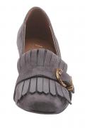 Marken-Veloursleder-Pumps grau