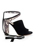 Marken-Veloursleder-Sandalette ELICHA schwarz