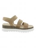 Marken-Veloursleder-Sandalette beige